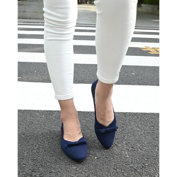 Sicare Blue Ballet Flats Round Toe Slip on Casual Dressy Flats for Office Work - Picture 7 of 10
